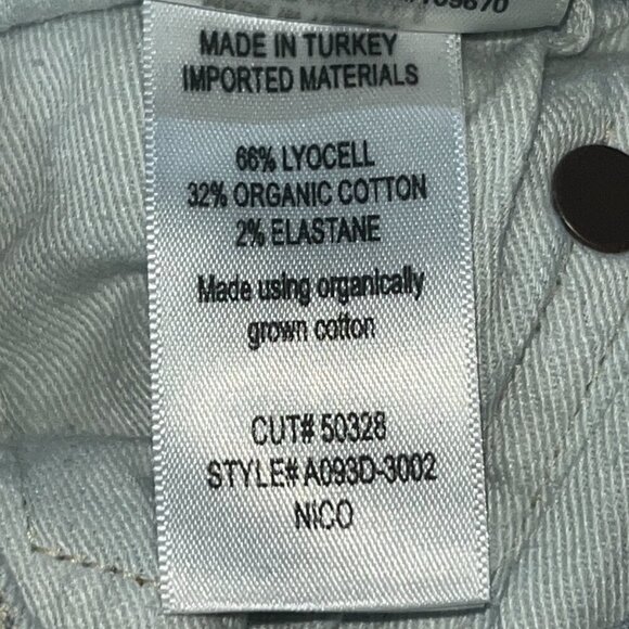 AGOLDE LOS ANGELES SOPHIE CHEWED HEM ORGANICALLY GROWN COTTON BLEND BLUE JEAN 29 - Picture 5 of 11
